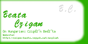 beata czigan business card